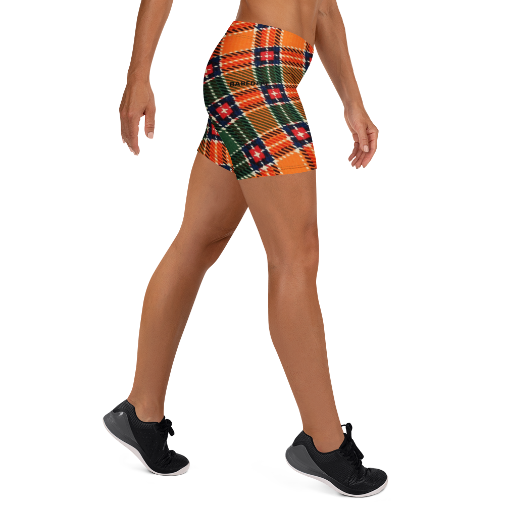 Women's Abstract Print High-Waisted Shorts – Retro Colorblock Patchwork