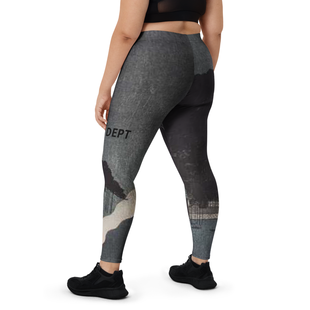 Plus-size model wearing Babe Dept printed leggings – gym apparel
