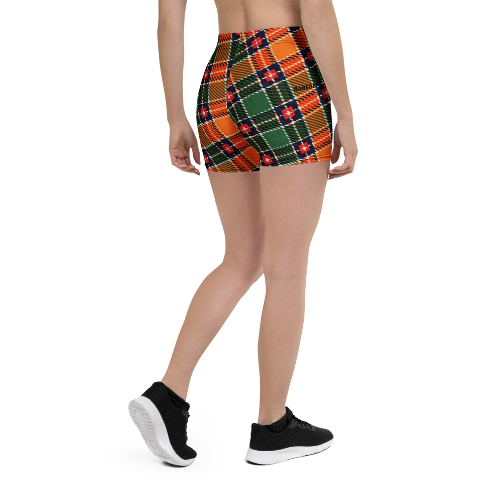 Women's Abstract Print High-Waisted Shorts – Retro Colorblock Patchwork