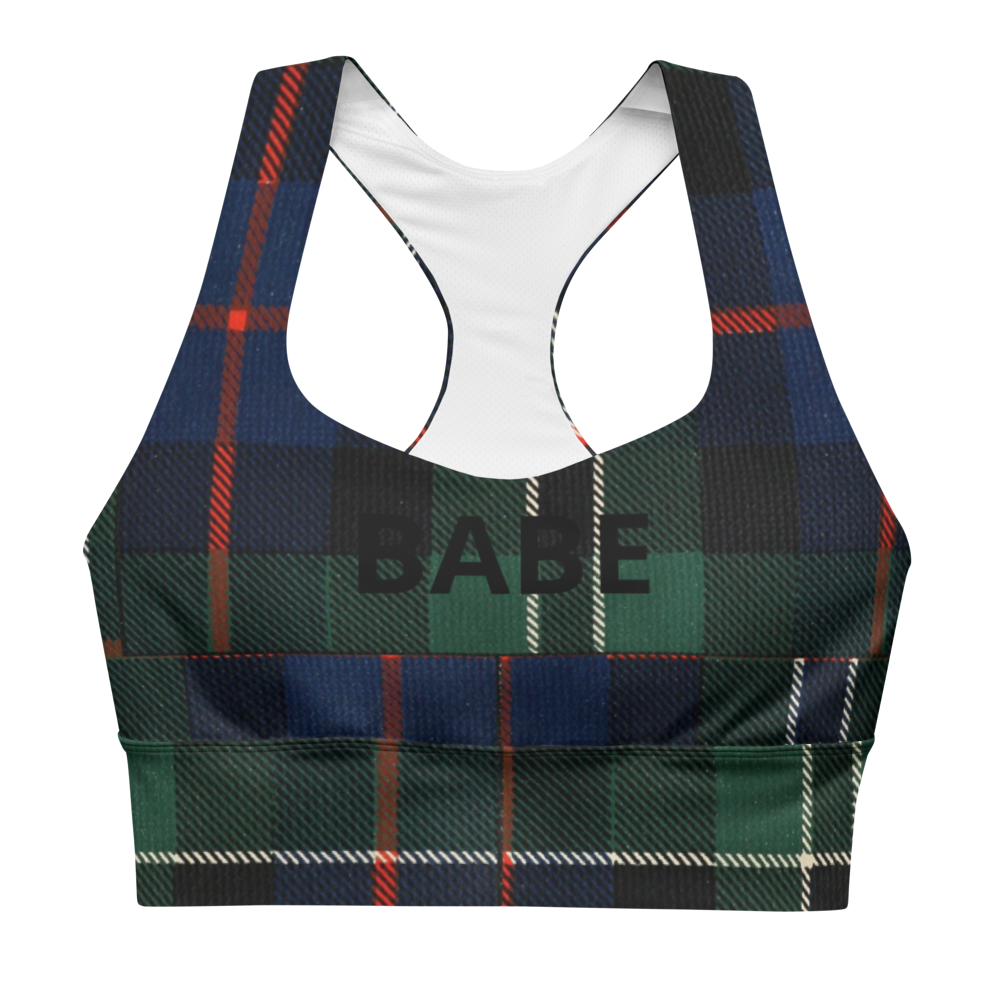 Babe Department tartan plaid sports bra front product image