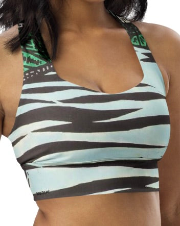 Babe Dept graphic longline sports bra – right front angle