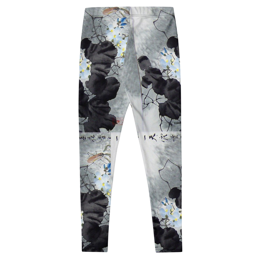 Babe Dept ink-wash floral leggings – flat lay back view