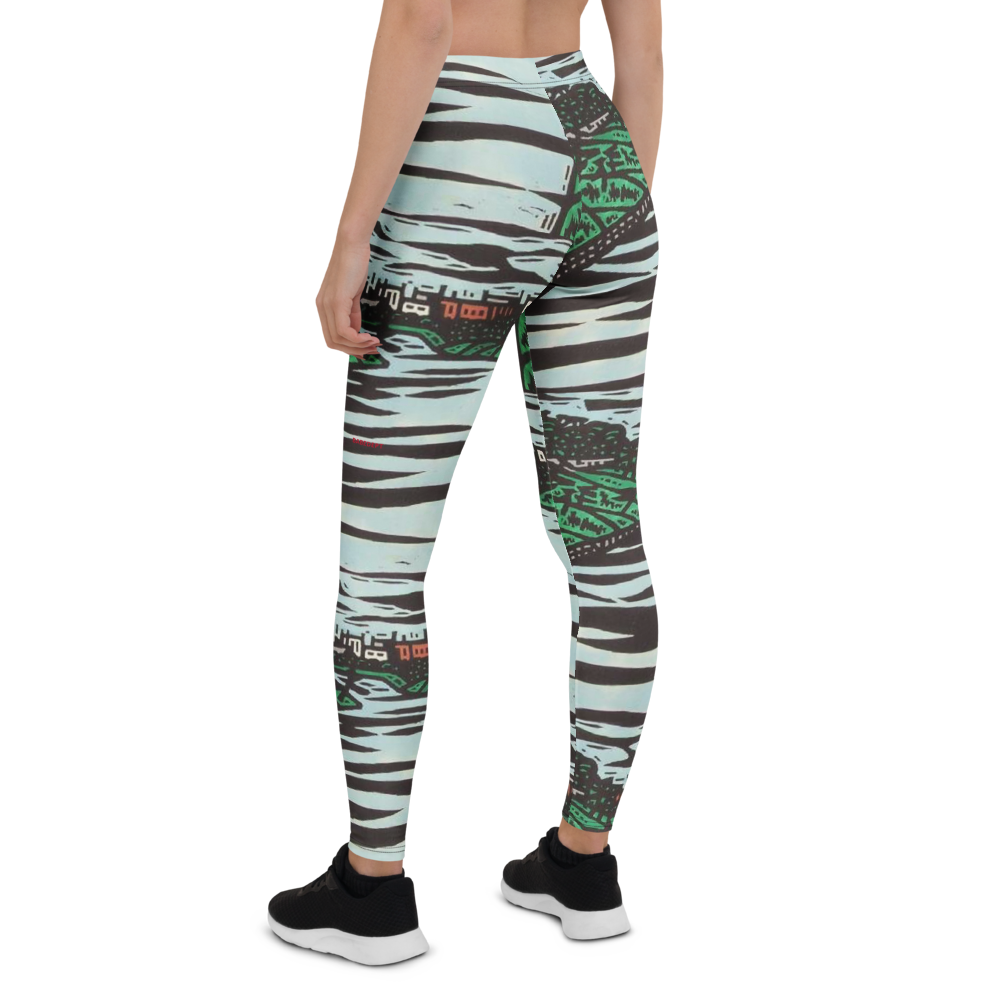 Printed workout leggings back view